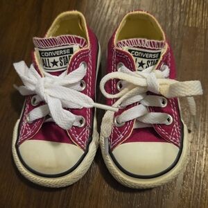 Converse Pink and White Canvas Sneakers Low-Top